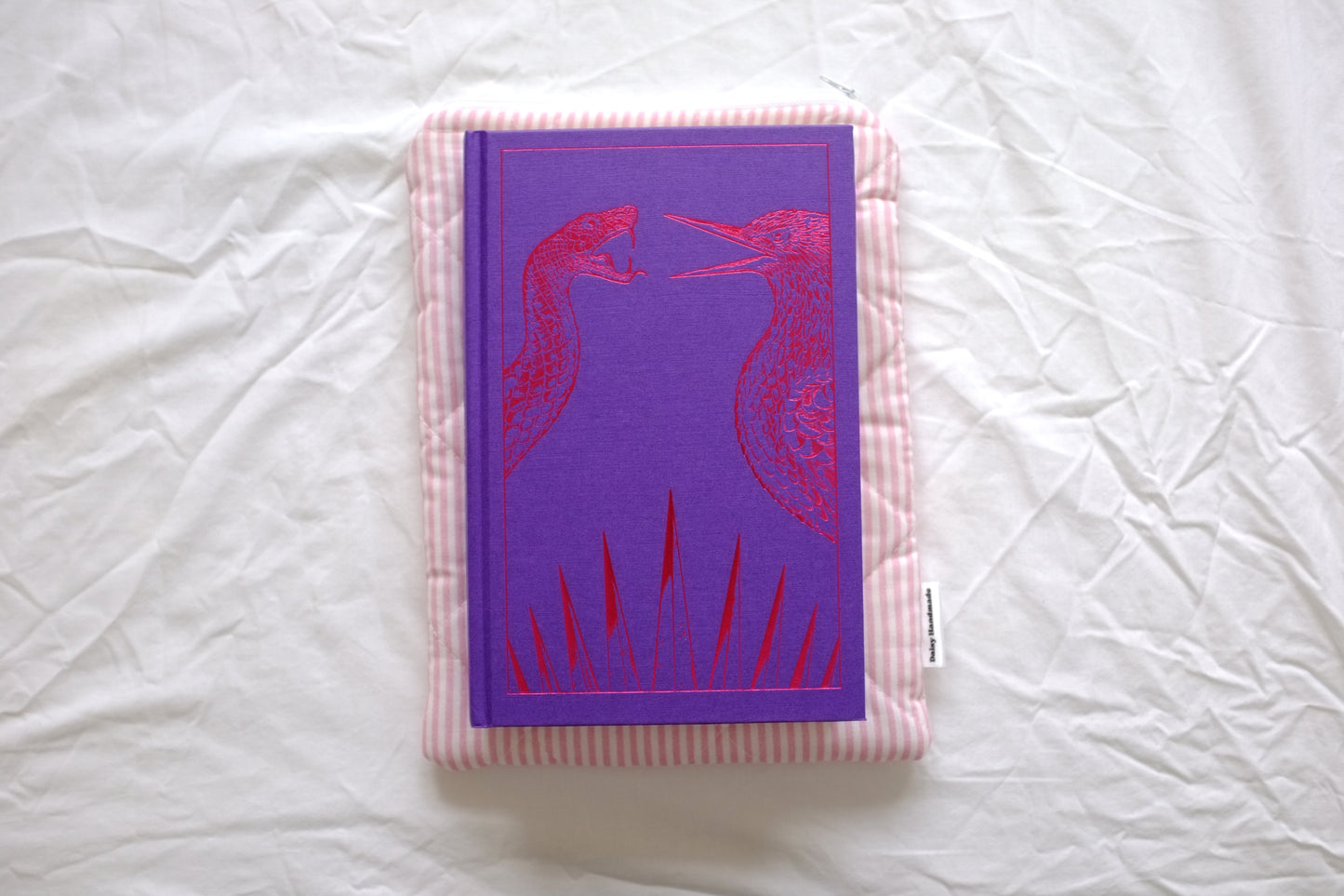 Pink stripe book sleeve
