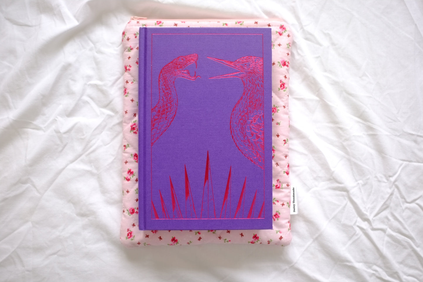 Pink bow rose book sleeve