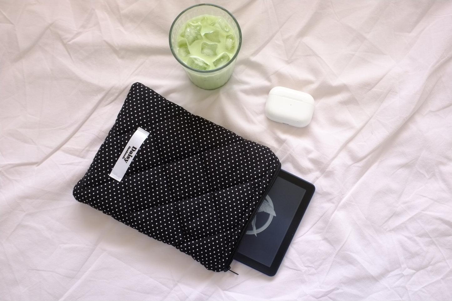 Kindle sleeve mini black polka dot