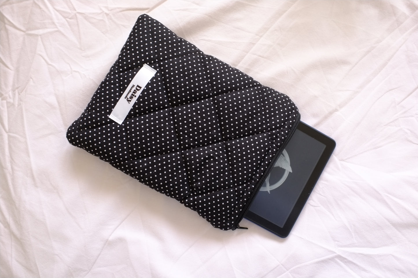 Kindle sleeve mini black polka dot