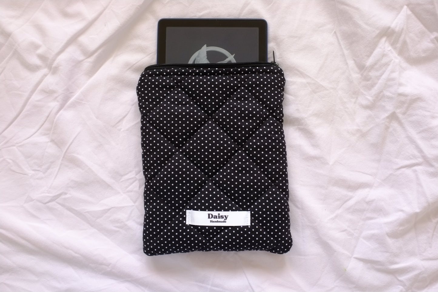 Kindle sleeve mini black polka dot