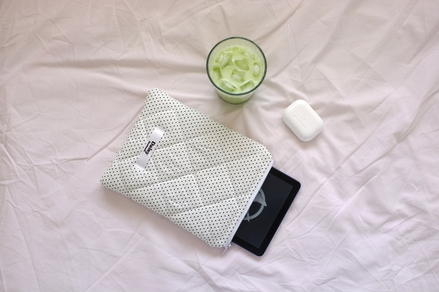 Kindle sleeve mini white polka dot