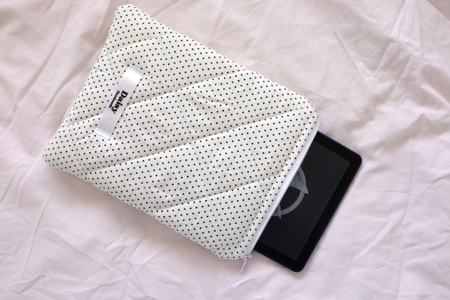 Kindle sleeve mini white polka dot