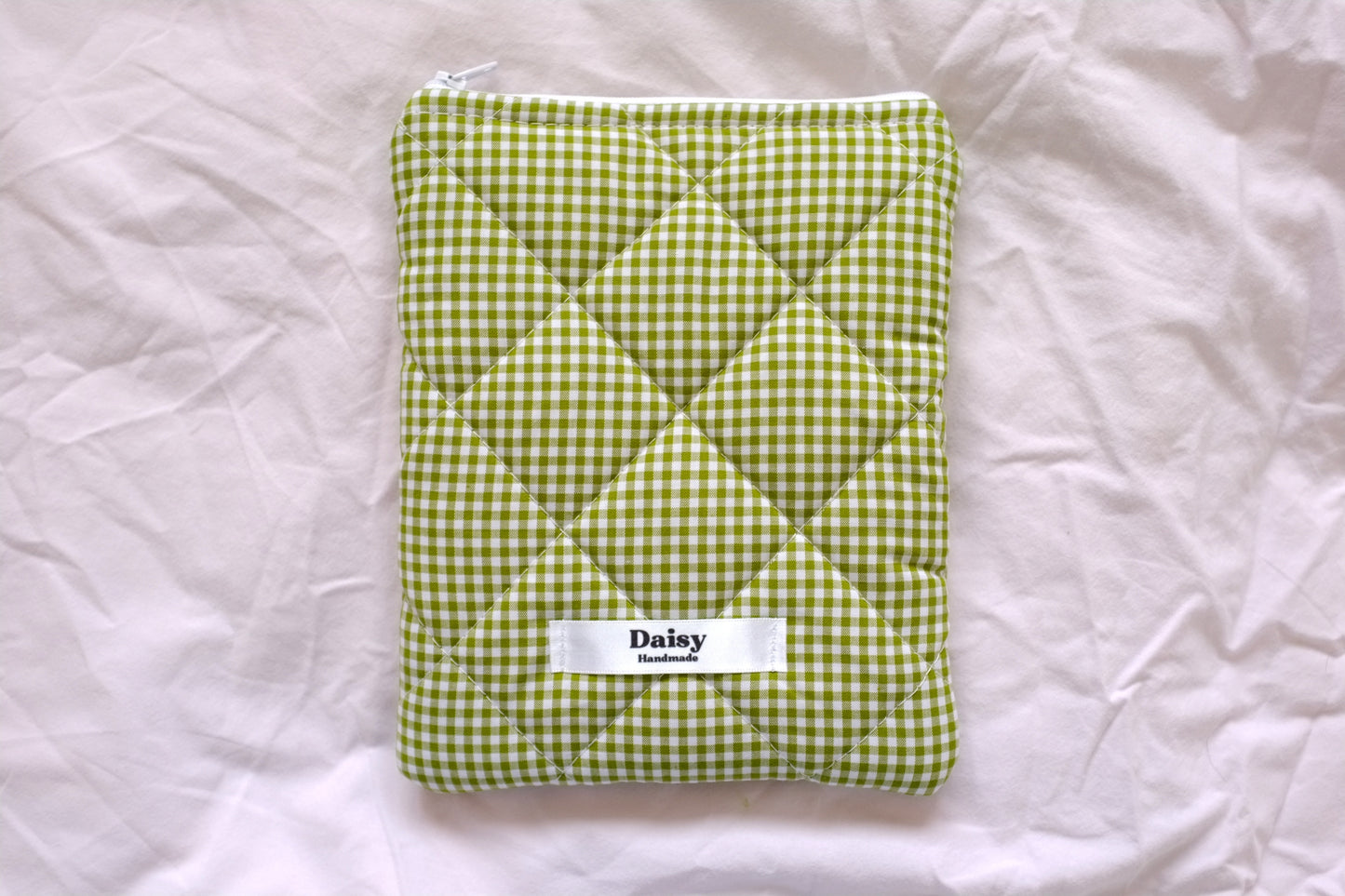 Kindle sleeve olive green mini gingham