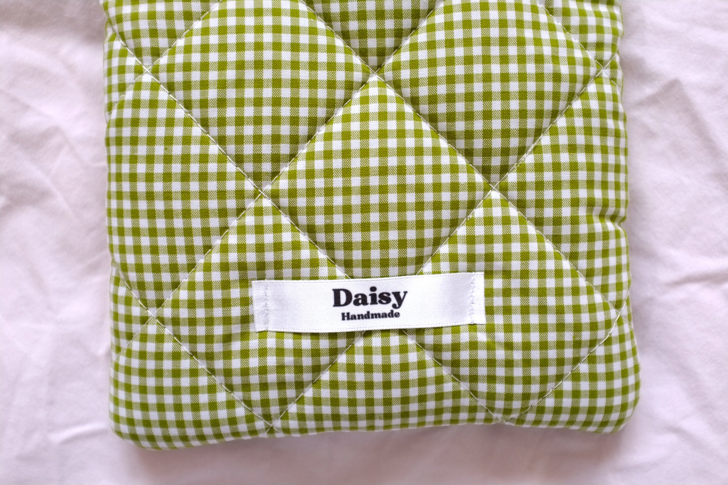 Kindle sleeve olive green mini gingham