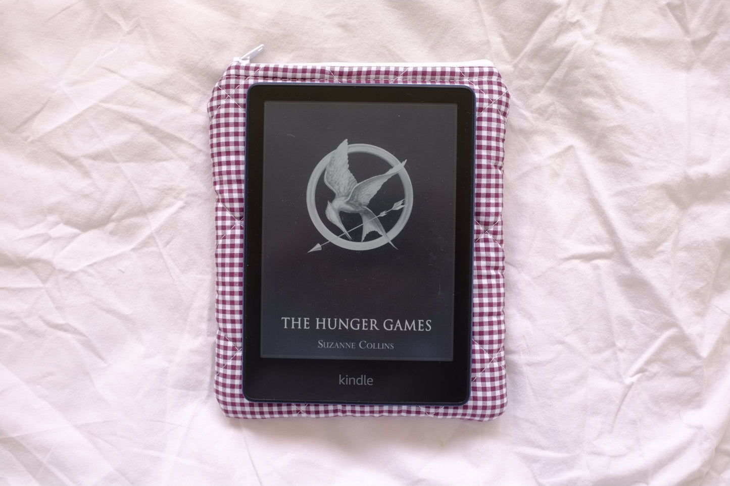 Kindle sleeve plum mini gingham