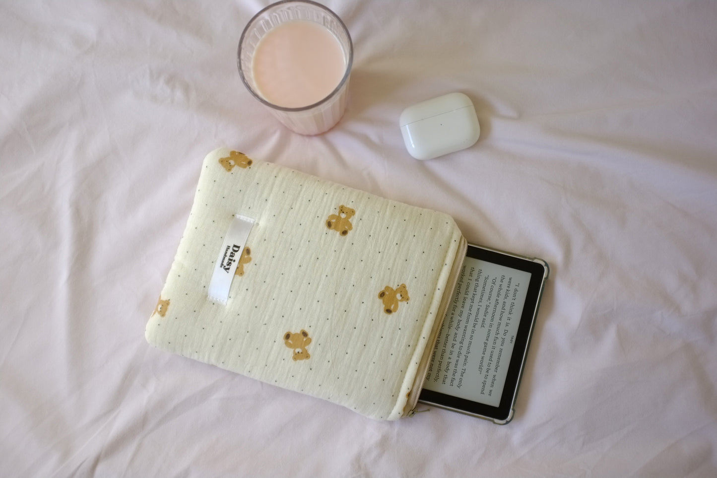 Kindle sleeve teddy bear muslin