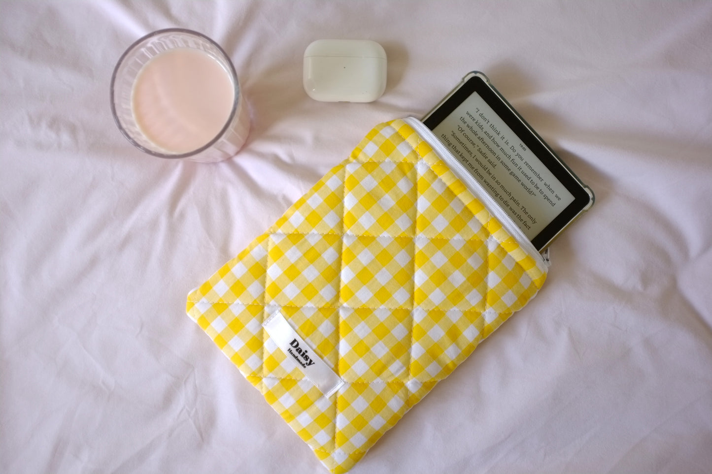 Kindle sleeve yellow gingham