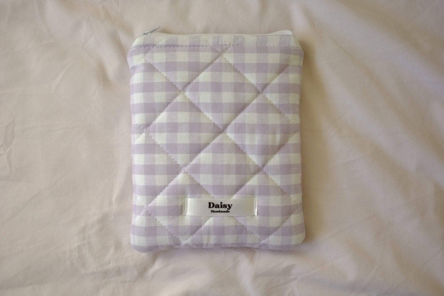 Kindle sleeve purple gingham
