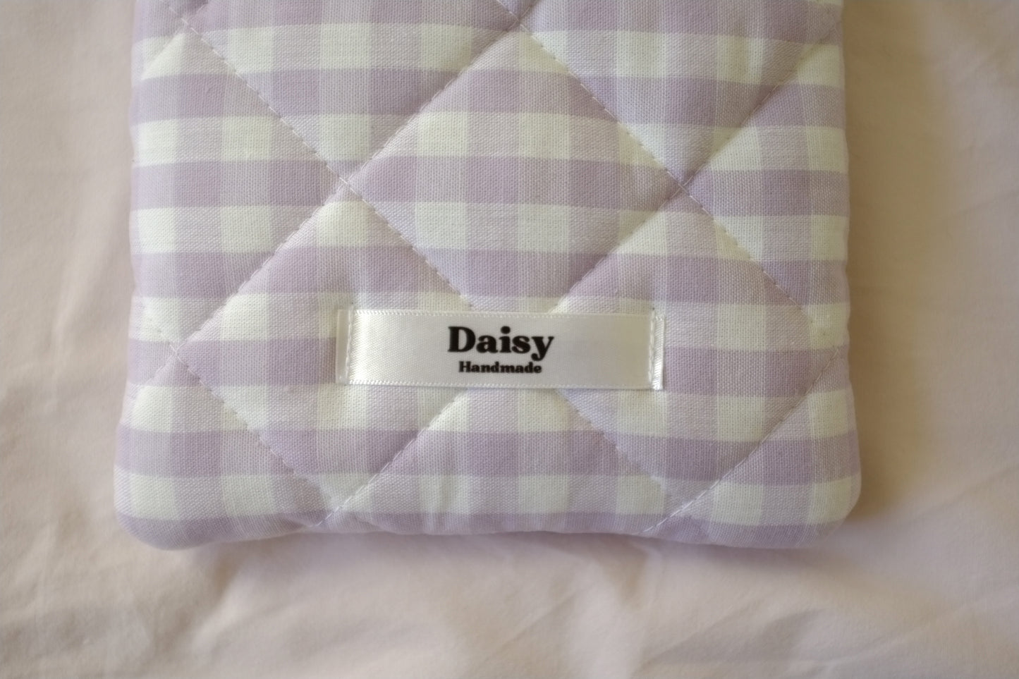 Kindle sleeve purple gingham
