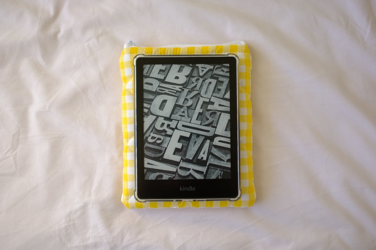 Kindle sleeve yellow gingham