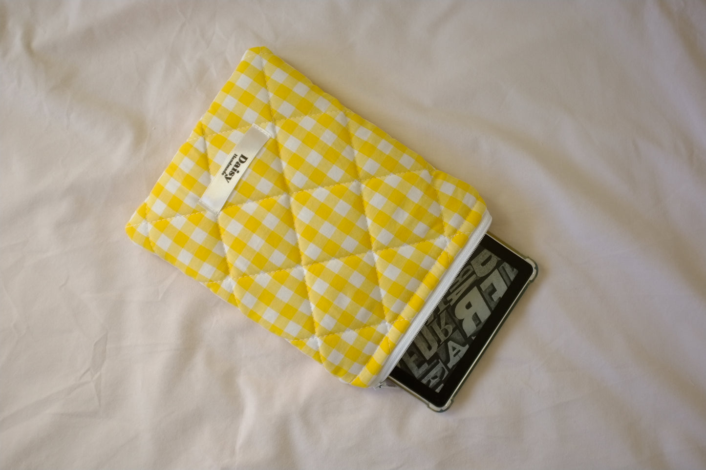 Kindle sleeve yellow gingham