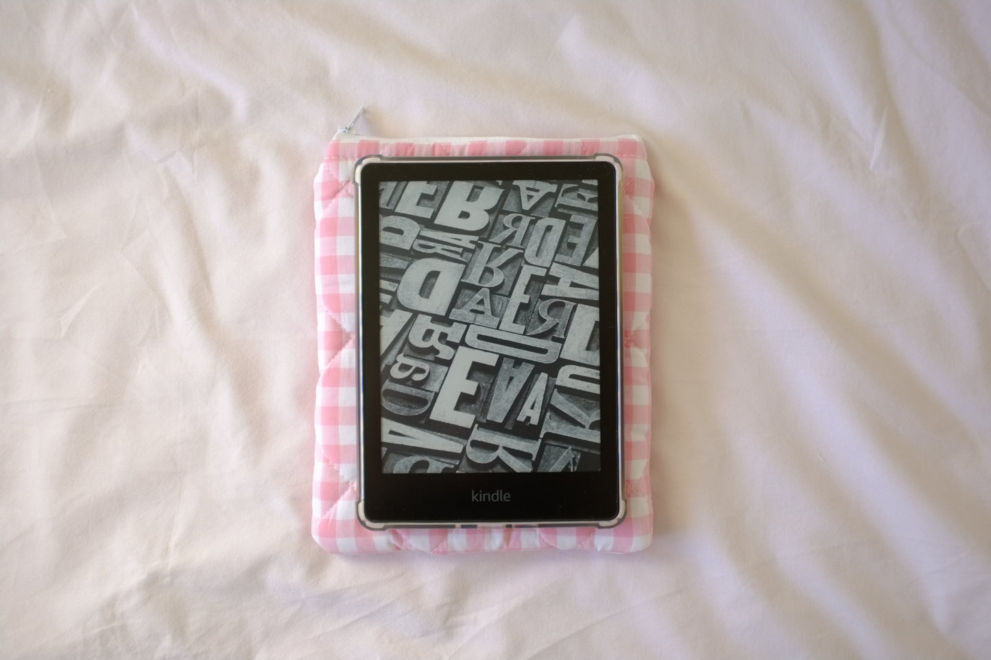 Kindle sleeve pink gingham