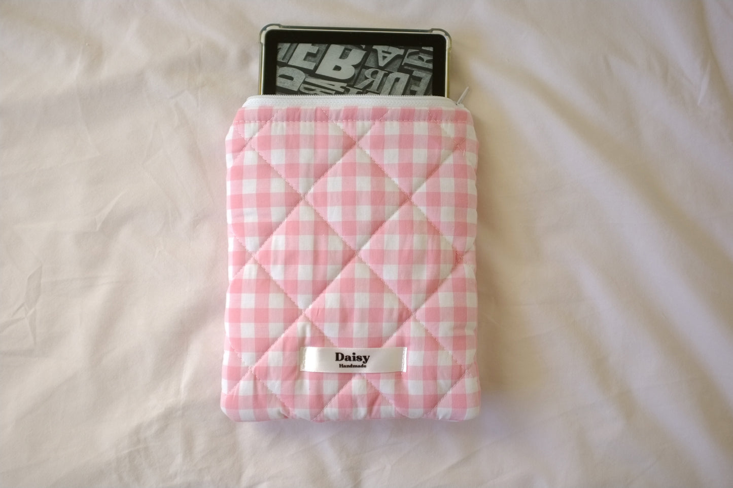 Kindle sleeve pink gingham