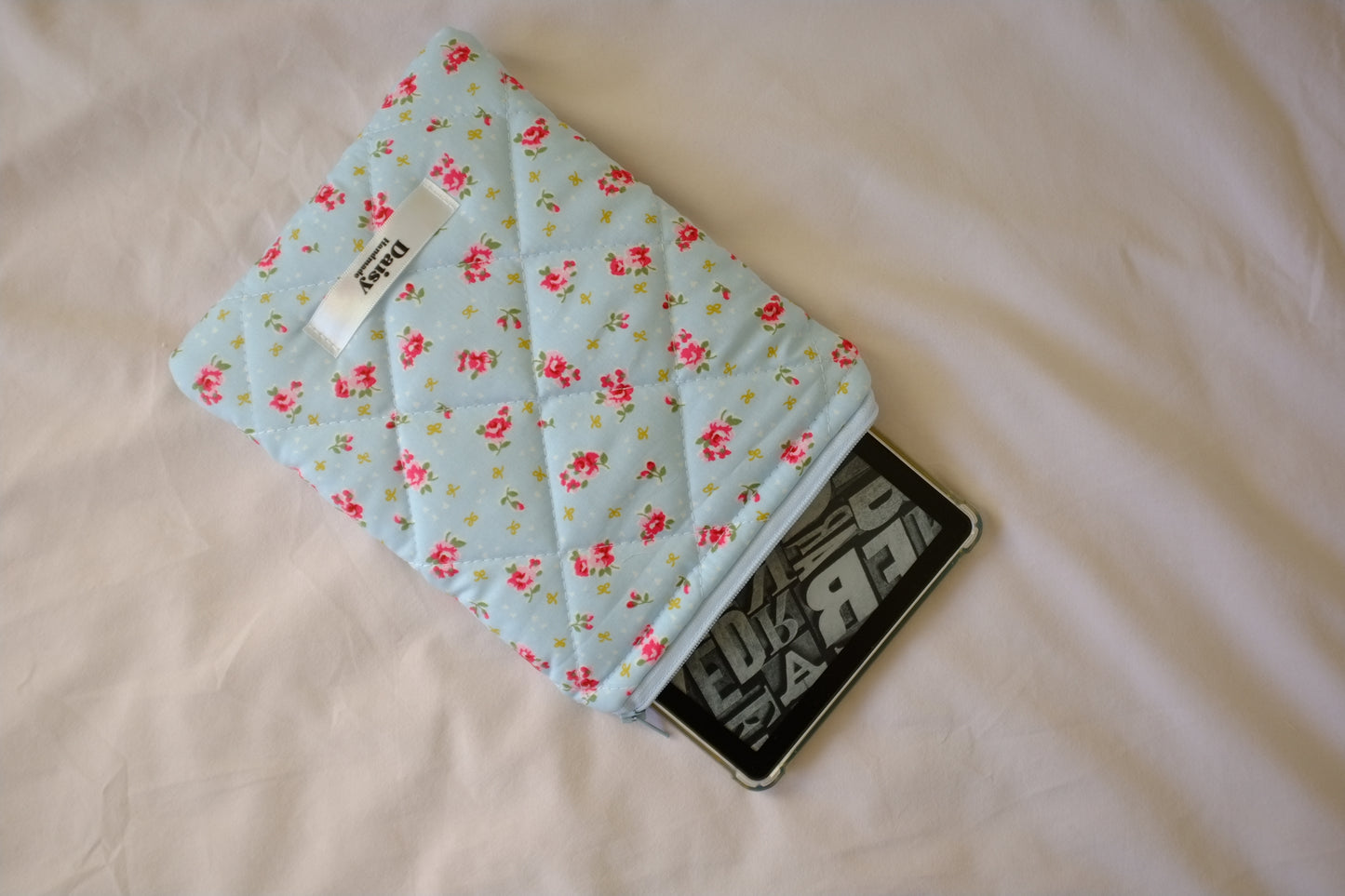 Kindle sleeve blue bow rose