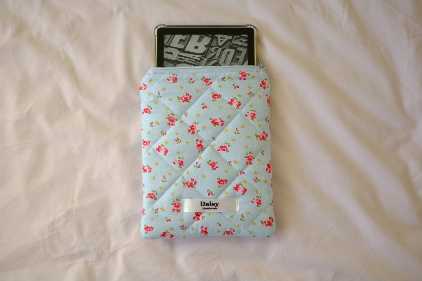 Kindle sleeve blue bow rose