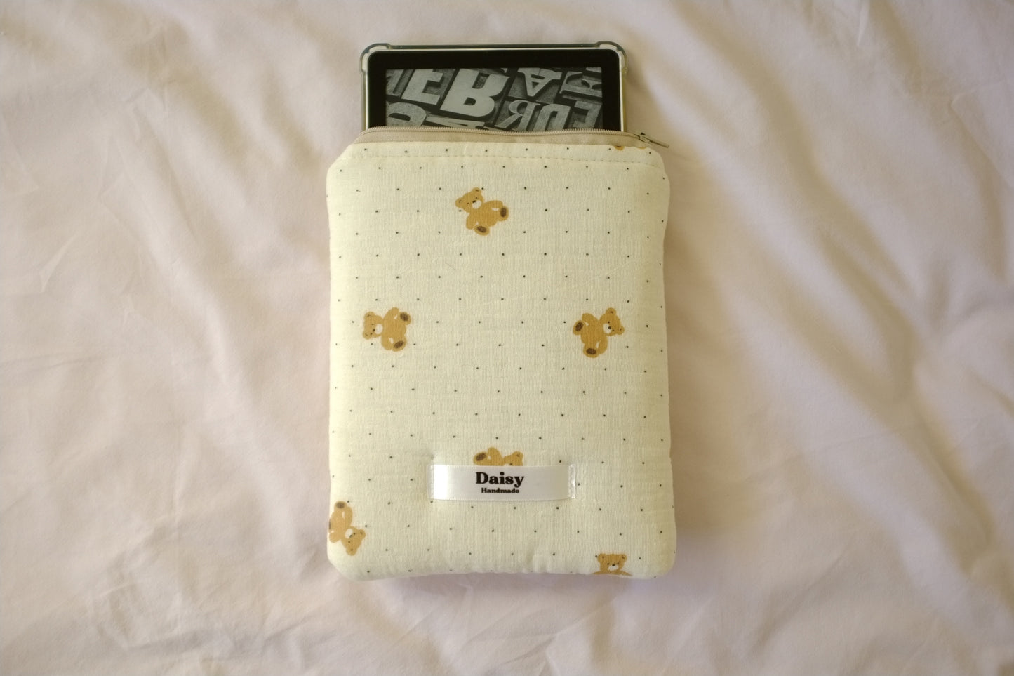 Kindle sleeve teddy bear muslin