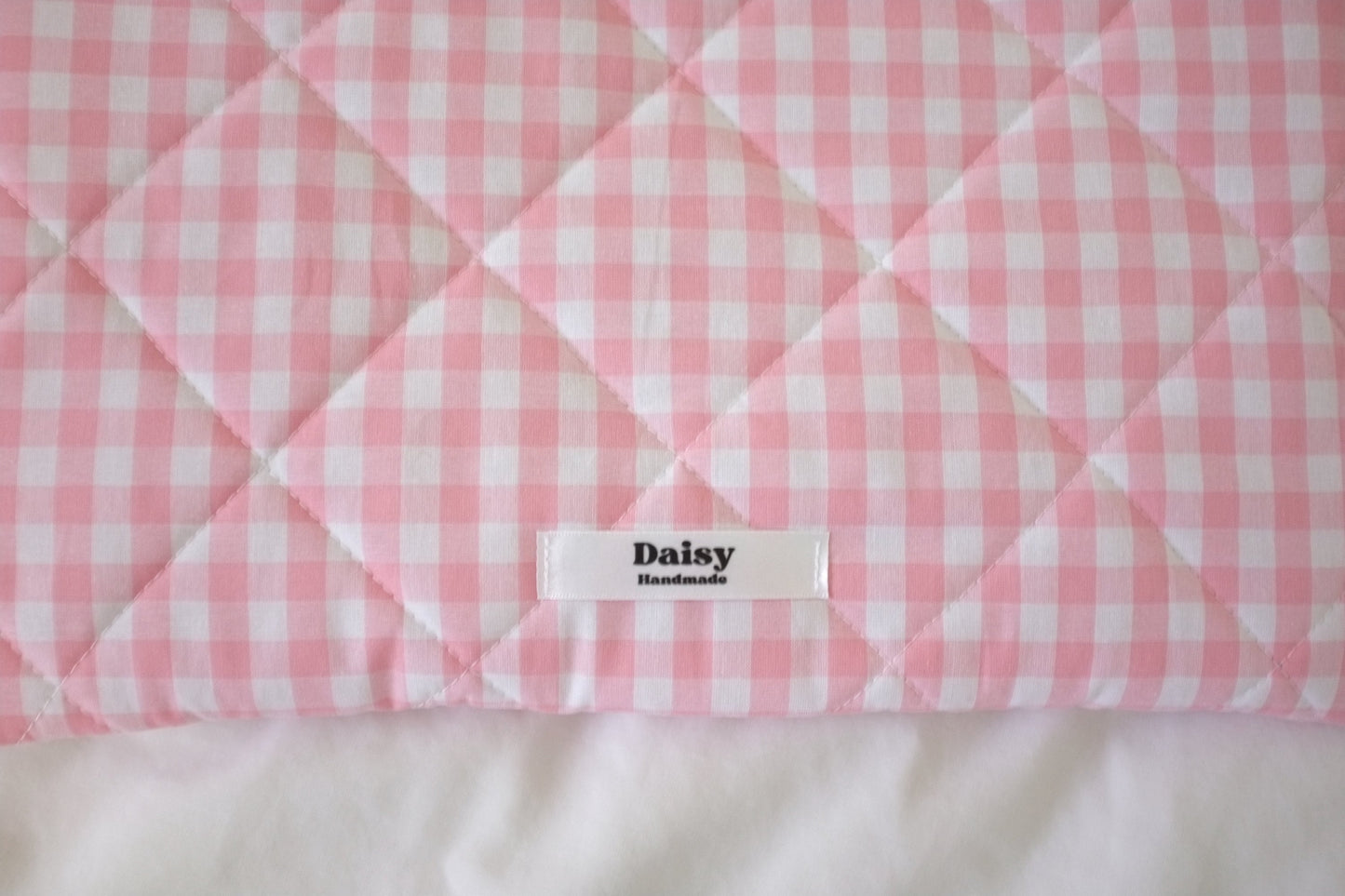 Laptop sleeve pink gingham