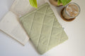 Quilted Olive green mini gingham book sleeve
