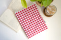 Quilted raspberry pink gingham book sleeve