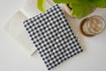 Quilted black gingham book sleeve