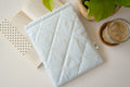Quilted blue stripe book sleeve