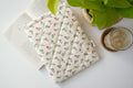 Quilted Ivory rose buds book sleeve