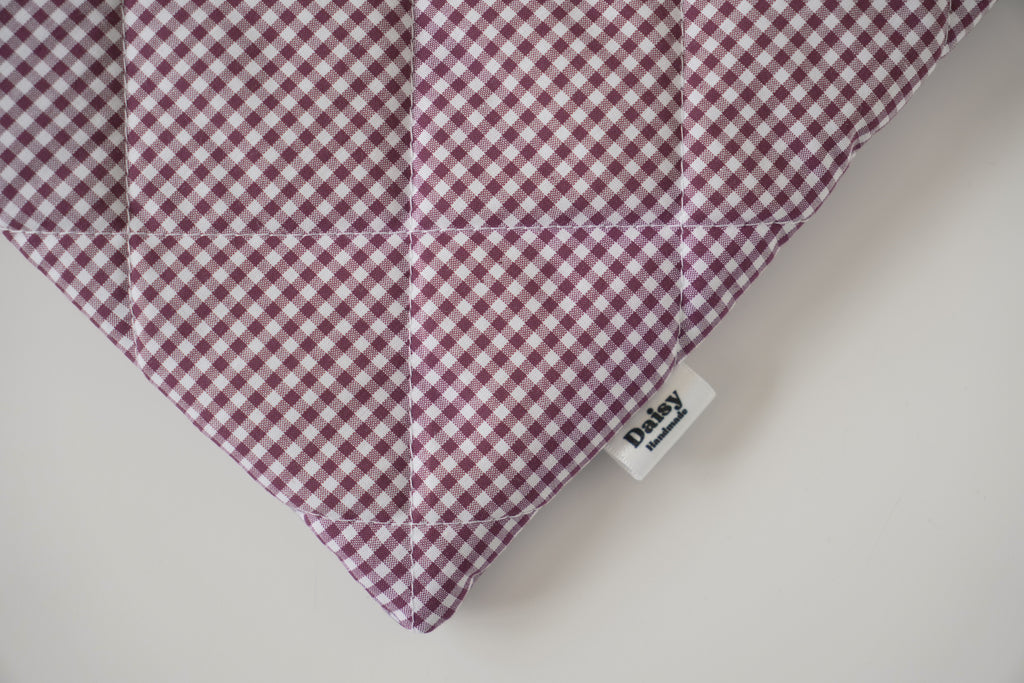 Quilted Plum mini gingham book sleeve