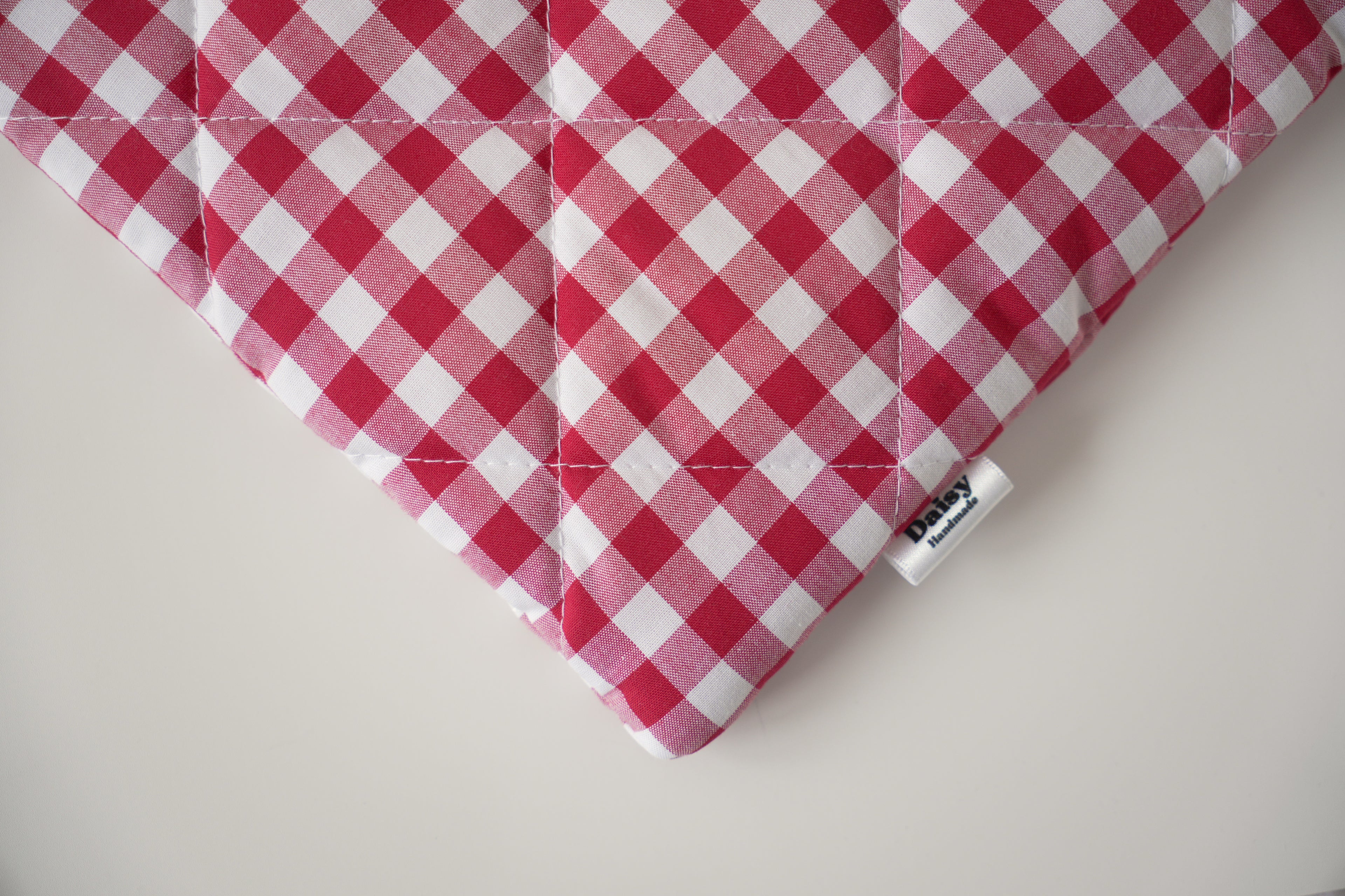 Quilted raspberry pink gingham book sleeve
