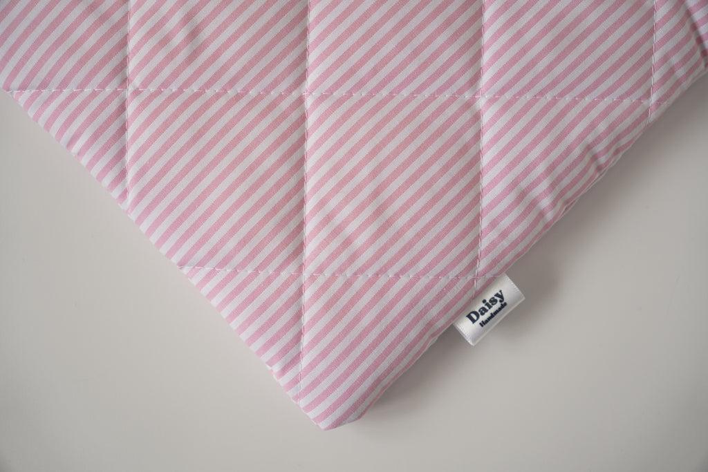 Quilted Pink stripe book sleeve
