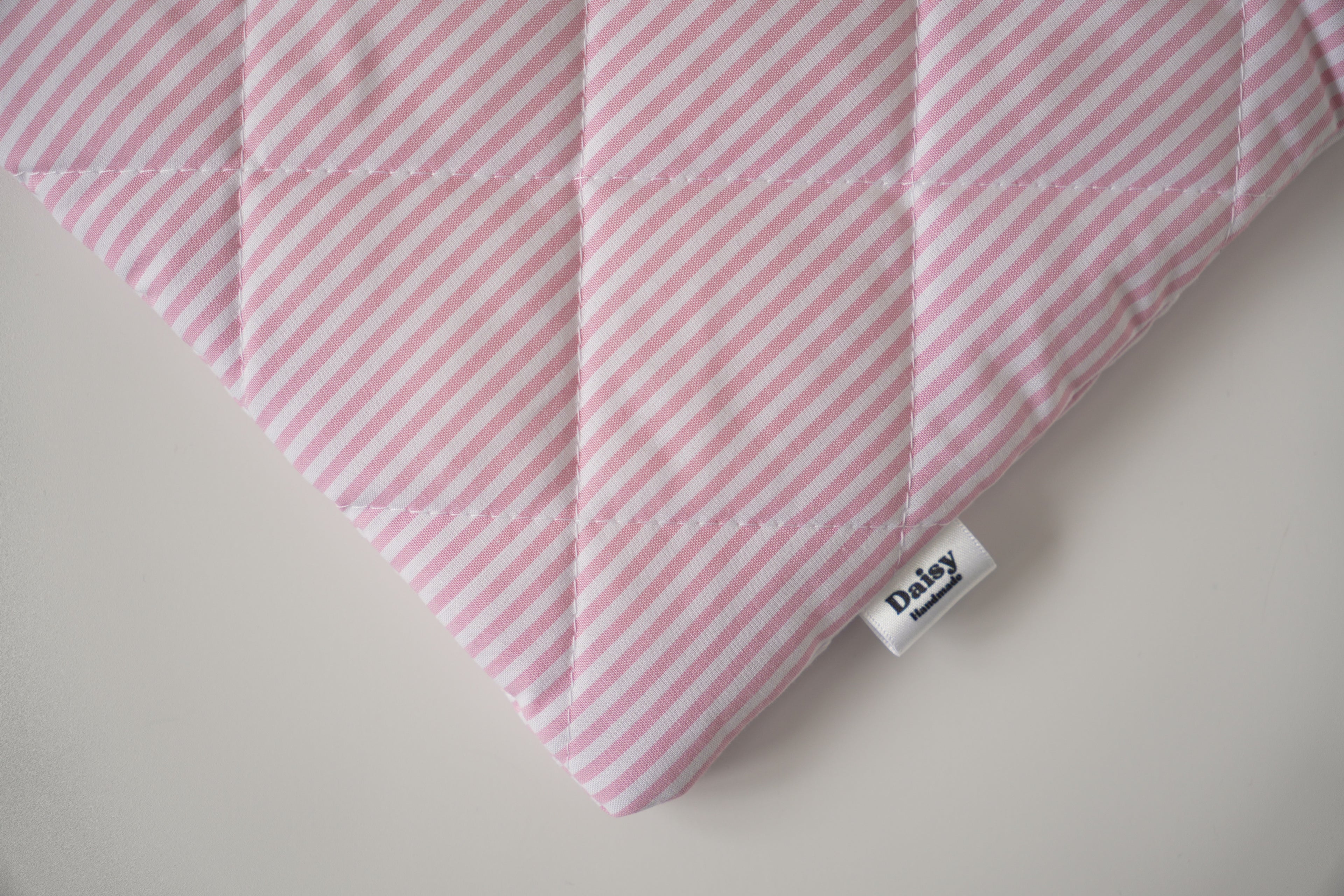 Quilted Pink stripe book sleeve