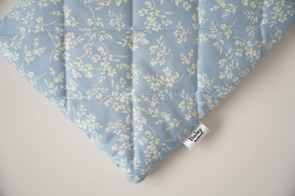 Quilted vintage blue floral book sleeve