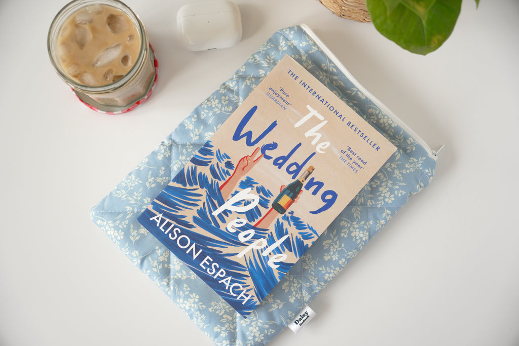 Quilted vintage blue floral book sleeve