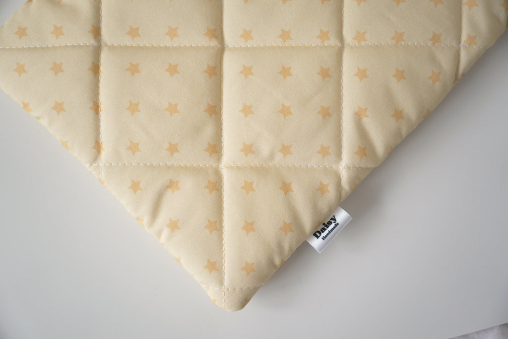 Quilted yellow star book sleeve
