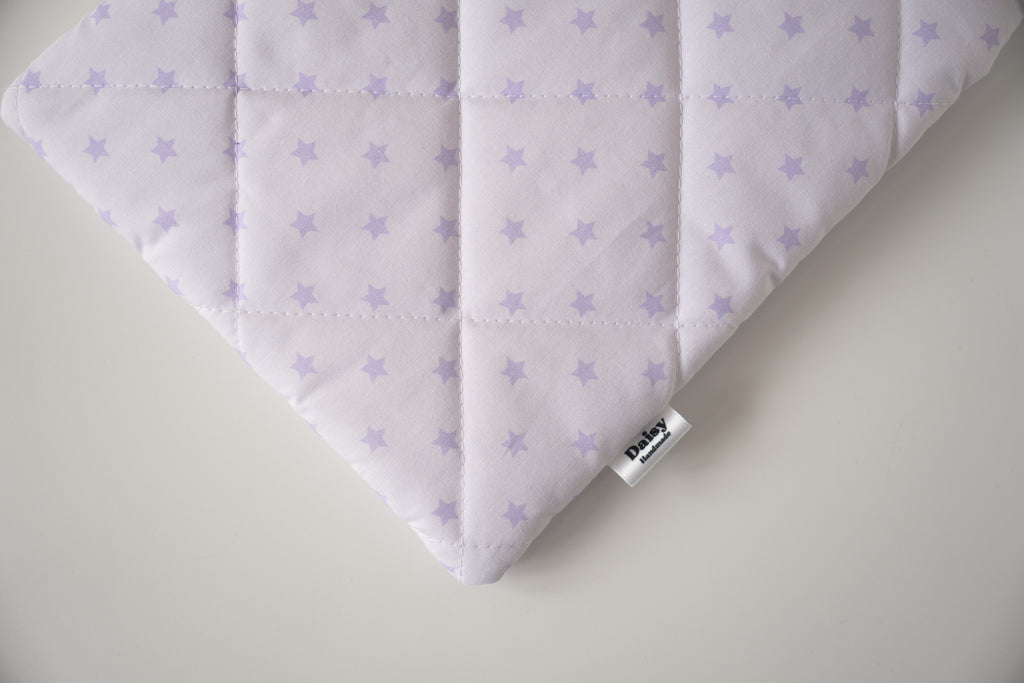 Quilted purple star book sleeve