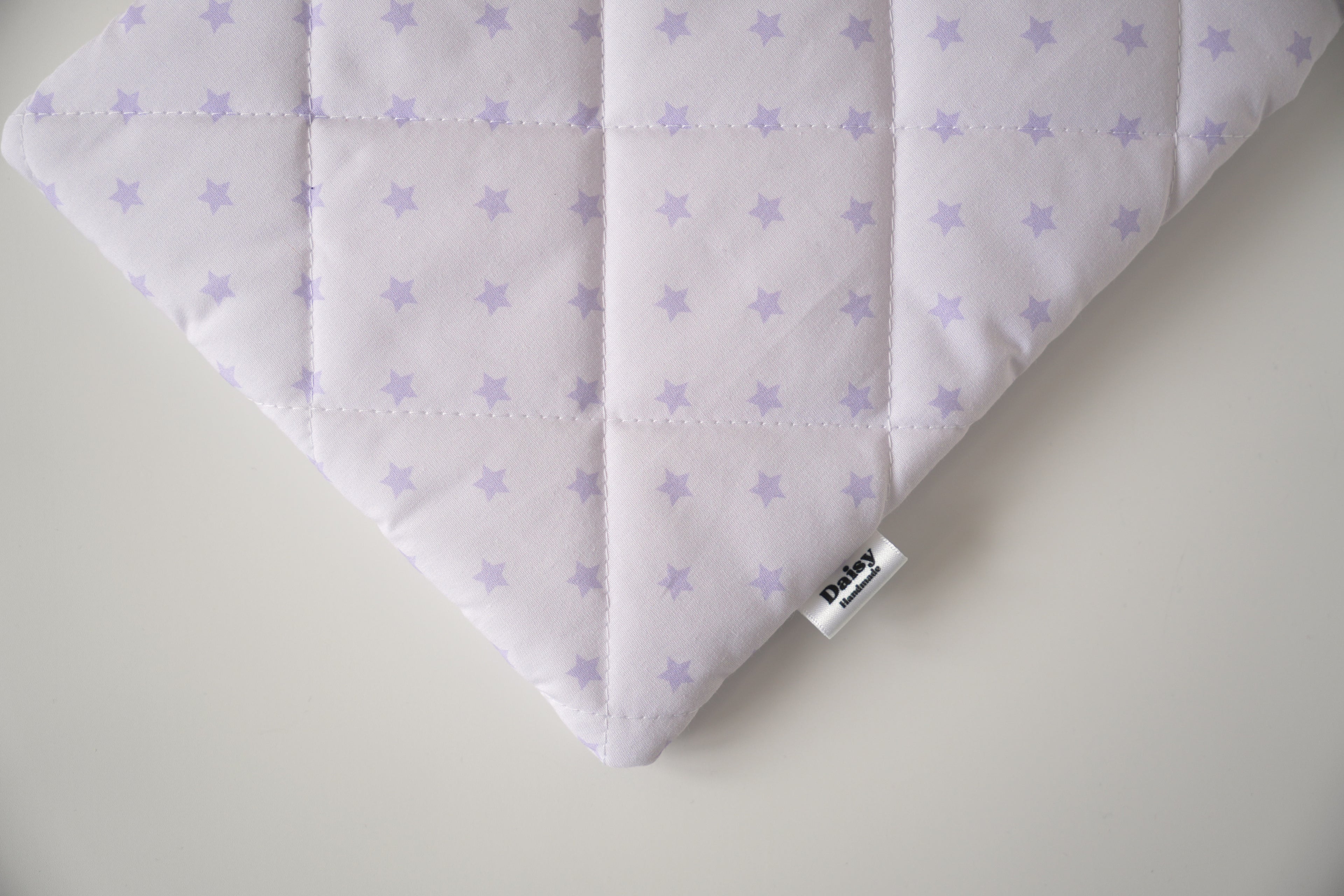 Quilted purple star book sleeve