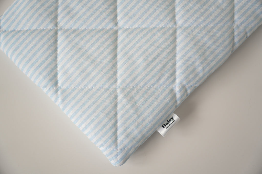 Quilted blue stripe book sleeve