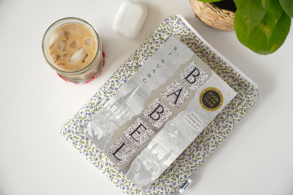Quilted purple rose book sleeve