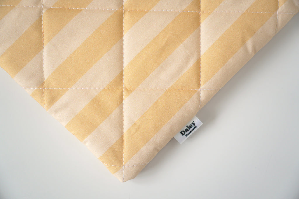 Quilted yellow stripe book sleeve