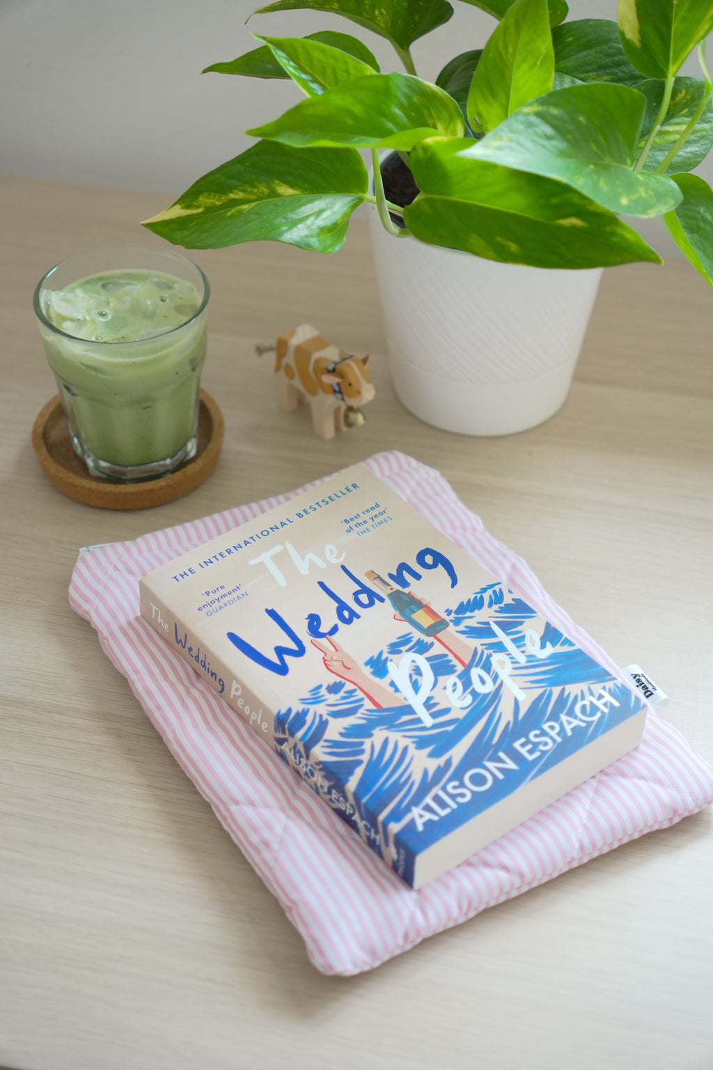 Quilted Pink stripe book sleeve