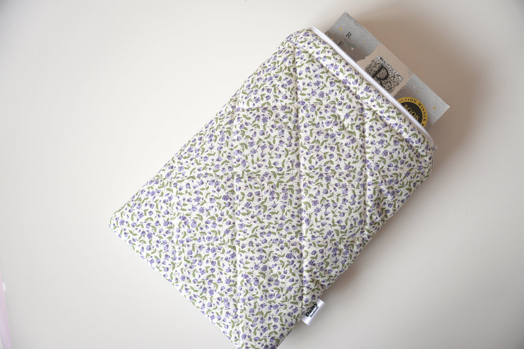 Quilted purple rose book sleeve