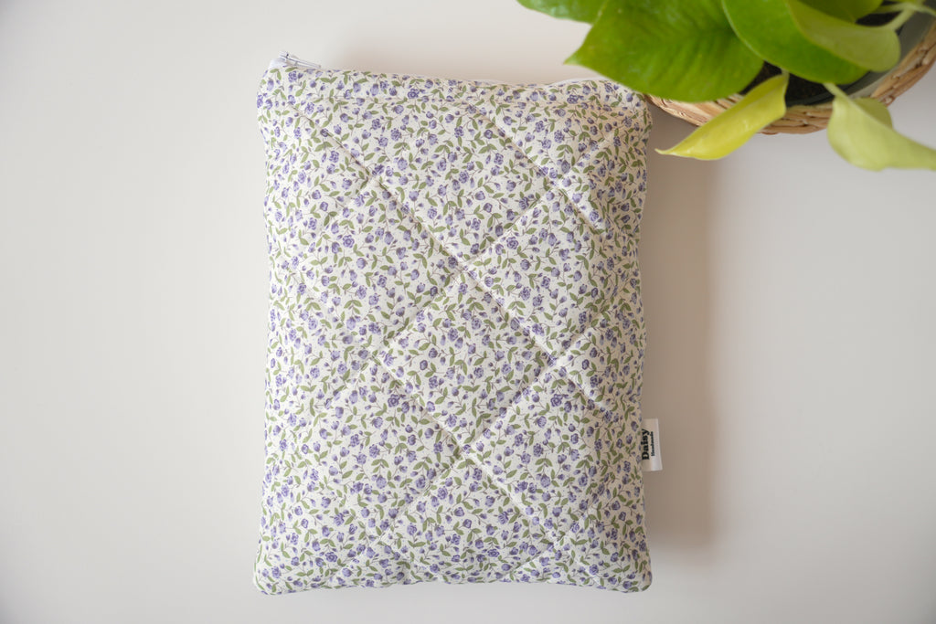 Quilted purple rose book sleeve