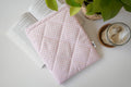 Quilted pink diagonal gingham book sleeve