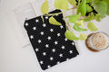 Quilted black star book sleeve