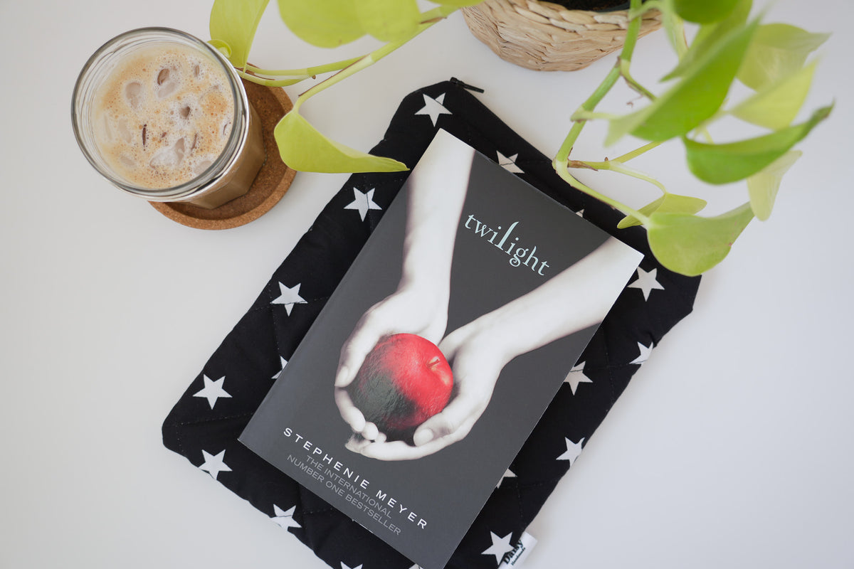 Quilted black star book sleeve