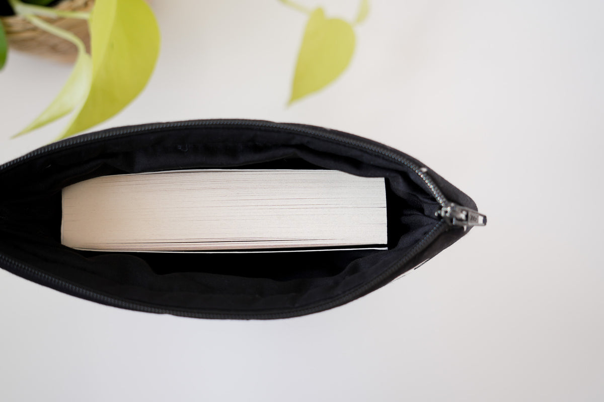 Quilted black star book sleeve