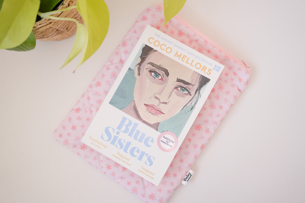 Quilted pink floral book sleeve