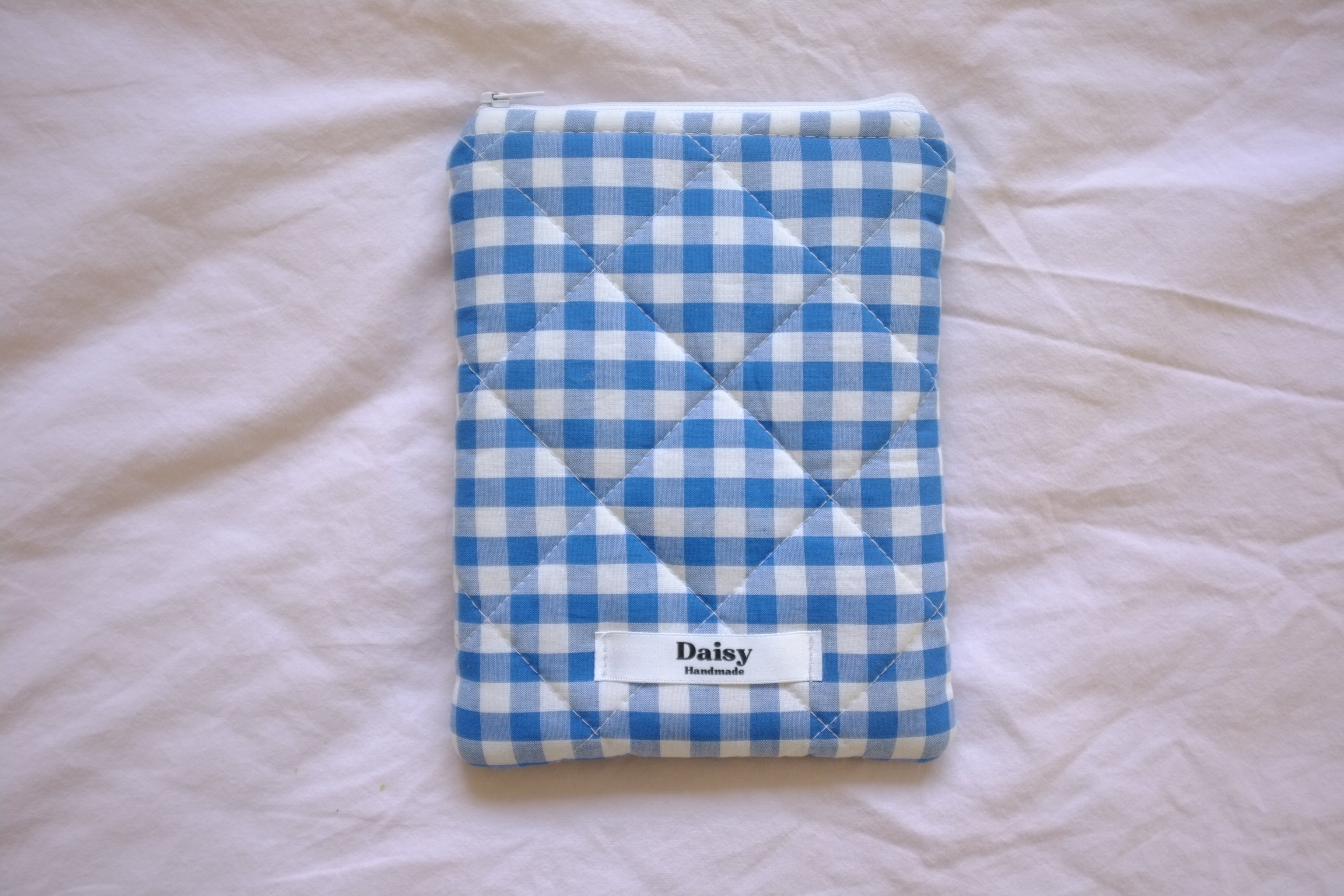 Kindle sleeve royal blue gingham