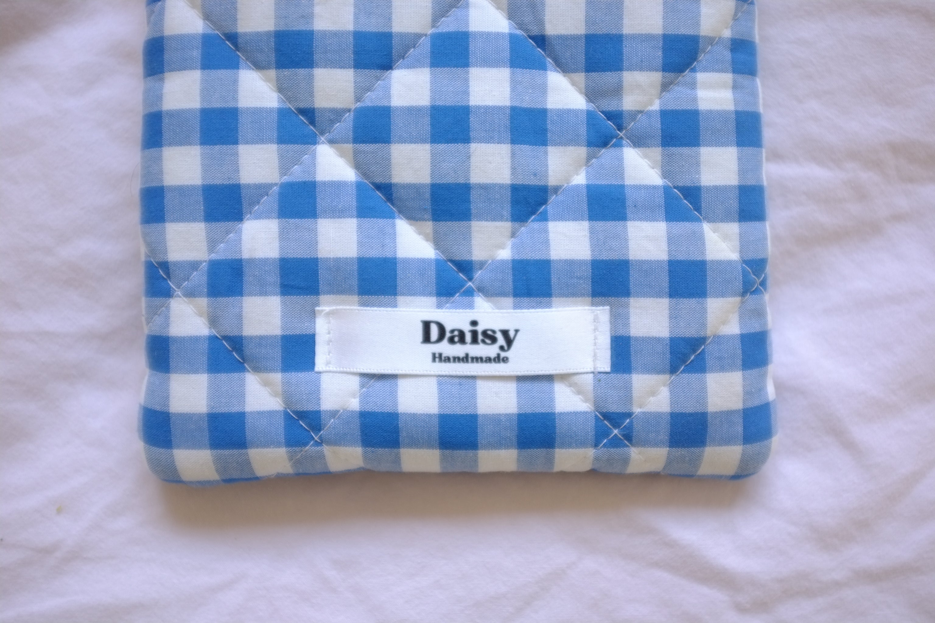 Kindle sleeve royal blue gingham