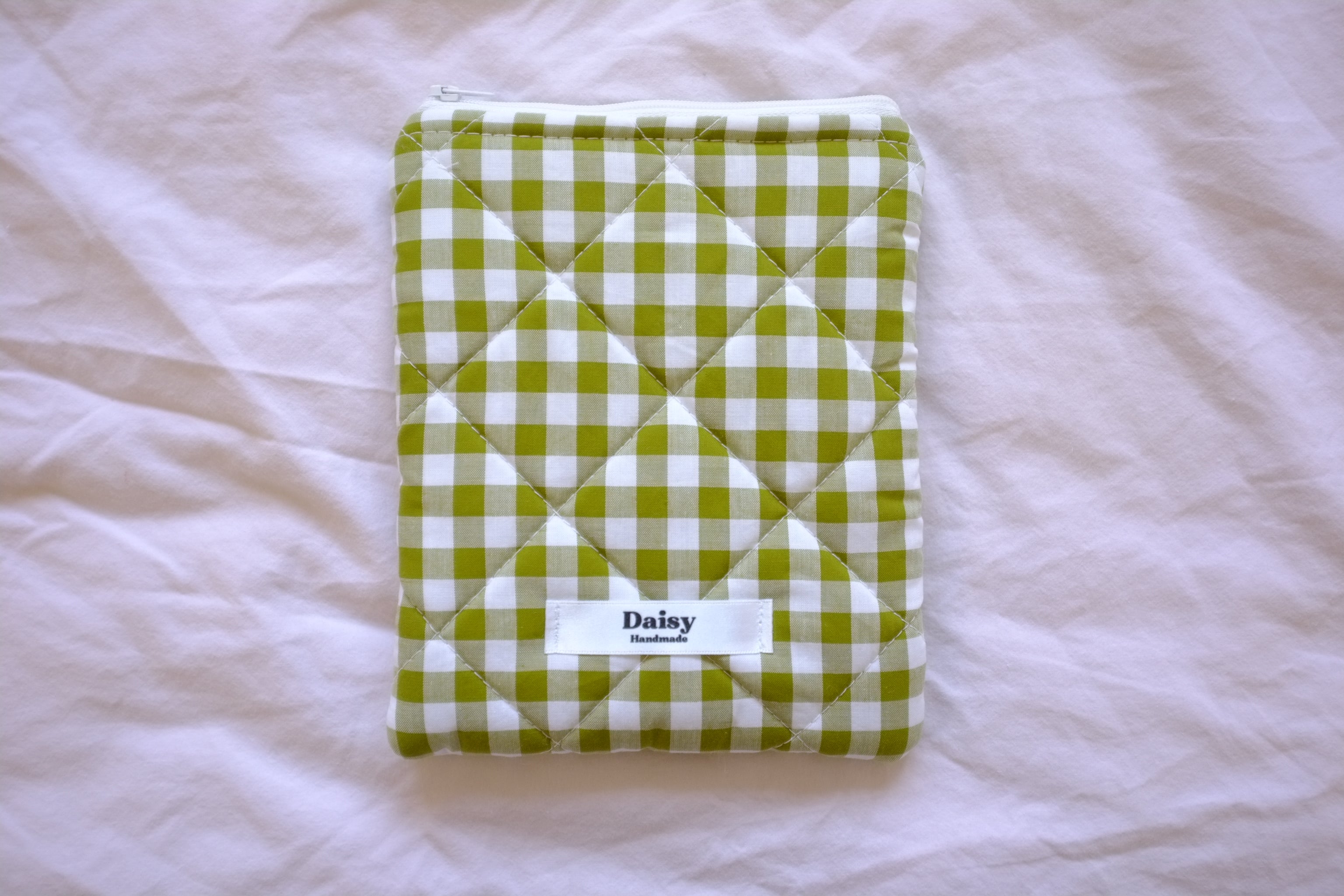 Kindle sleeve olive green gingham